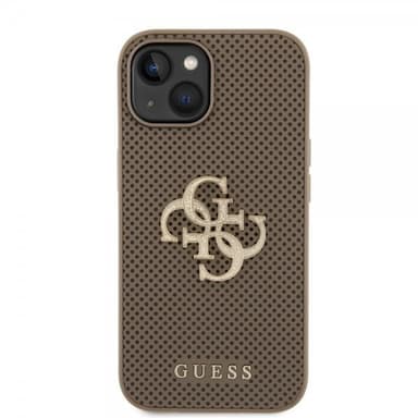 Guess iPhone 15 Kuori Perforated Glitter Ruskea