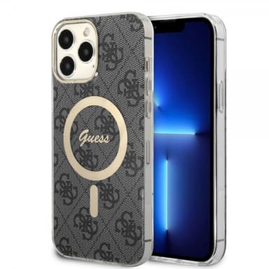 Guess iPhone 13 Pro Max Kuori 4G Pattern MagSafe Musta