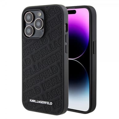 Karl Lagerfeld iPhone 15 Pro Max Kuori Quilted K Pattern Musta