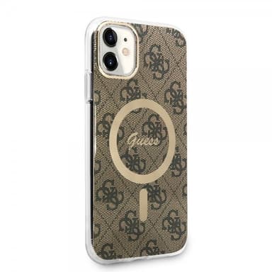 Guess iPhone 11 Kuori 4G Pattern MagSafe Ruskea