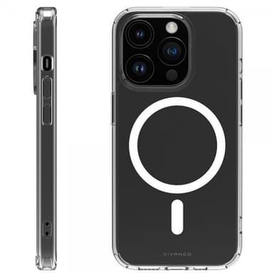 Vivanco iPhone 15 Pro Kuori Mag Steady Läpinäkyvä