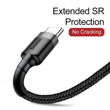Baseus Kaapeli Cafule Cable USB-A/USB-C 3m Harmaa Musta