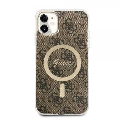 Guess iPhone 11 Kuori 4G Pattern MagSafe Ruskea