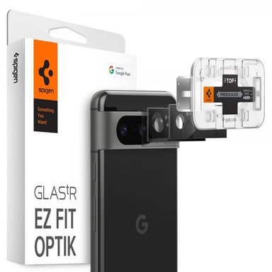 Spigen Google Pixel 8 Kameran linssinsuojus Glas.tR EZ Fit Optik 2-pakkaus Musta