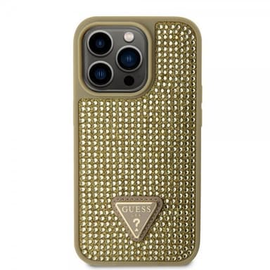 Guess iPhone 15 Pro Kuori Rhinestone Kulta