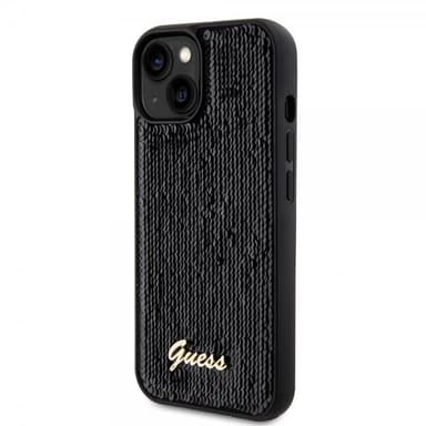 Guess iPhone 15 Kuori Sequin Musta