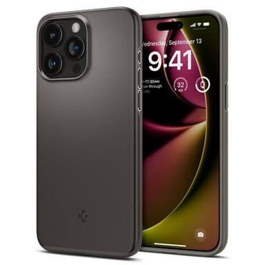 Spigen iPhone 15 Pro Kuori Thin Fit Gunmetal
