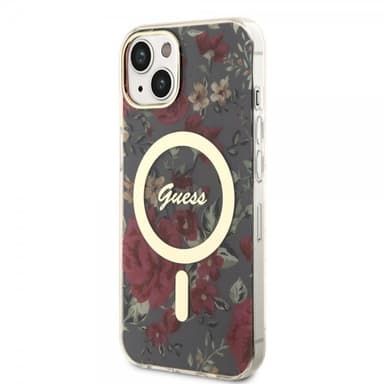 Guess iPhone 14 Kuori Flower MagSafe Kaki