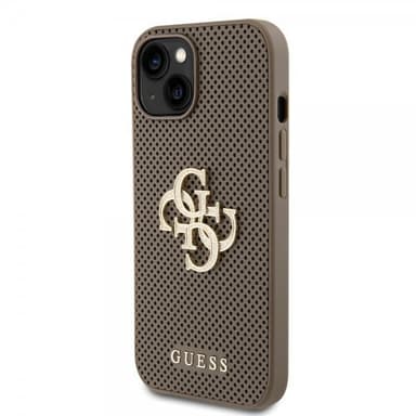 Guess iPhone 15 Kuori Perforated Glitter Ruskea