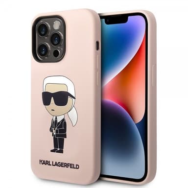 Karl Lagerfeld iPhone 15 Pro Kuori Ikonik NFT Vaaleanpunainen