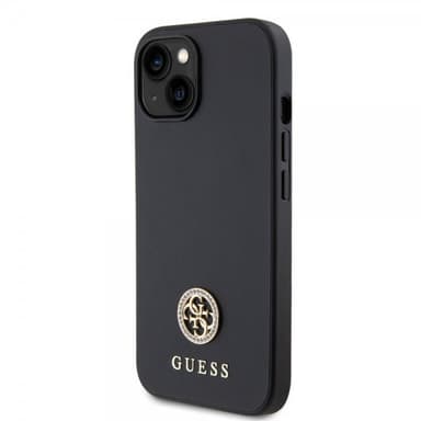 Guess iPhone 15 Kuori Metal Logo Strass Musta