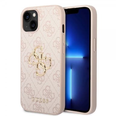 Guess iPhone 15 Kuori 4G Logo Vaaleanpunainen