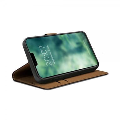 XQISIT iPhone 15 Kotelo Slim Wallet Selection Musta