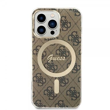 Guess iPhone 13 Pro Kuori 4G Pattern MagSafe Ruskea