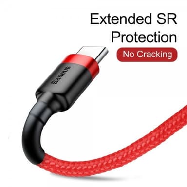 Baseus Kaapeli Cafule Cable USB-A/USB-C 3m Punainen