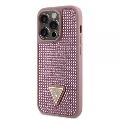 Guess iPhone 15 Pro Kuori Rhinestone Vaaleanpunainen