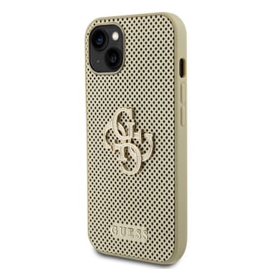 Guess iPhone 15 Kuori Perforated Glitter Kulta