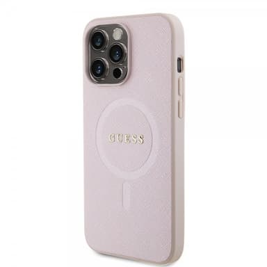 Guess iPhone 15 Pro Max Kuori Saffiano MagSafe Vaaleanpunainen