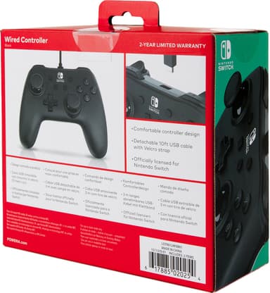 PowerA Nintendo Switch USB langallinen peliohjain (musta)