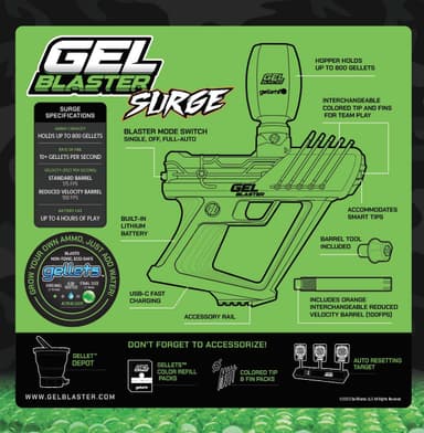 Gel Blaster Surge and Gellets vesikuulat & geelipallopyssy