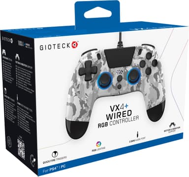 Gioteck VX-4 Plus PlayStation 4 USB langallinen peliohjain (valkoinen)
