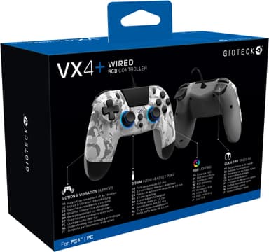 Gioteck VX-4 Plus PlayStation 4 USB langallinen peliohjain (valkoinen)