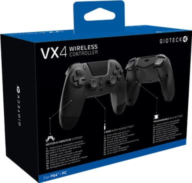 Gioteck VX-4 PlayStation 4 langaton peliohjain (musta)