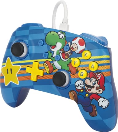 PowerA Nintendo Switch Enhanced USB langallinen peliohjain Mushroom K.