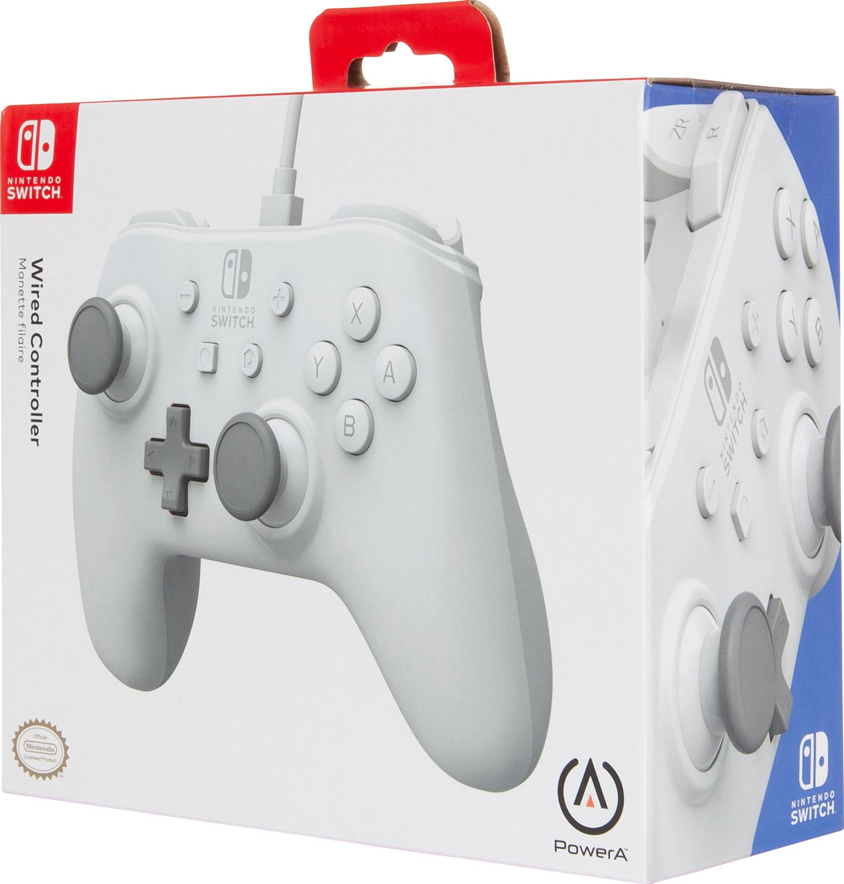 PowerA Nintendo Switch USB langallinen peliohjain (valkoinen)