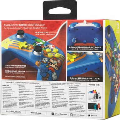 PowerA Nintendo Switch Enhanced USB langallinen peliohjain Mushroom K.