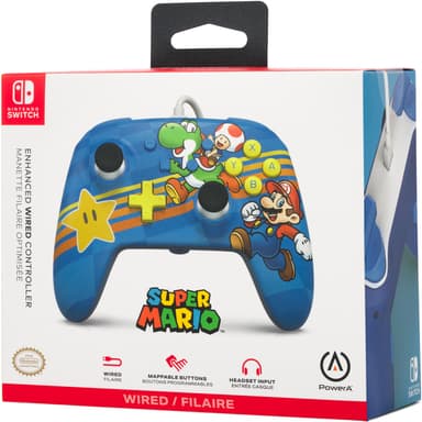 PowerA Nintendo Switch Enhanced USB langallinen peliohjain Mushroom K.