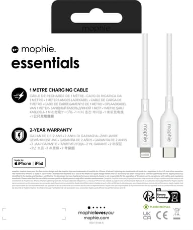 Mophie Essentials USB-C - Lightning kaapeli