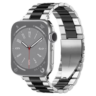 Kellon renneke ruostumatonta terästä Apple Watch 9 (45mm) - Hopea/mu