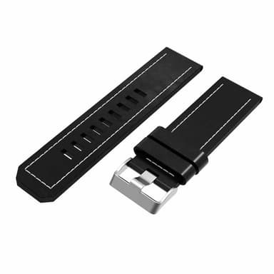 Nahka kellon renneke easyfit Garmin D2 Bravo - Musta