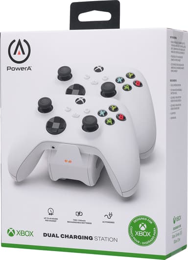 Gioteck Duo Xbox Charging latausasema peliohjaimille (valkoinen)