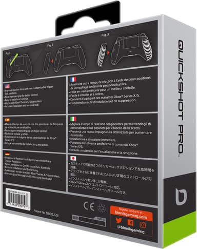 Bionik Quickshot Pro Xbox Series X/S ohjainkahvat (musta/valkoinen)