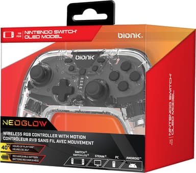 Bionik Neoglow Nintendo Switch langaton peliohjain