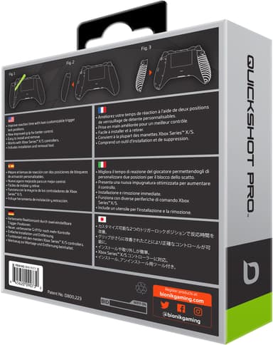 Bionik Quickshot Pro Xbox Series X/S ohjainkahvat (musta)