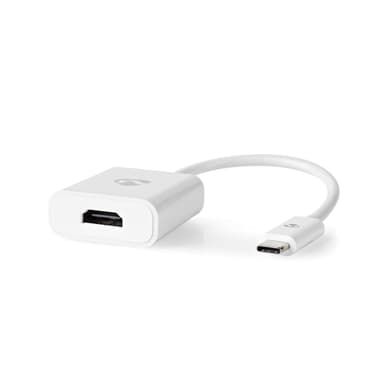 Nedis USB-C™ Sovitin | USB 3.2 Gen 1 | USB-C™ Uros | HDMI™ Ulostulo | 4K@30Hz | 0.20 m | Pyöreä | Niklattu | PVC | Valkoinen | Laatikko