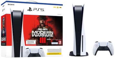 PlayStation 5 + COD MWIII pakkaus