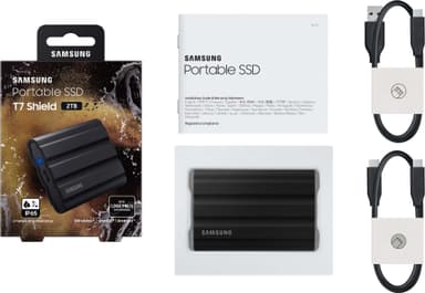 Samsung T7 Shield ulkoinen SSD-muisti 2 TB (musta)