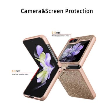 Glitter Sormuskotelo Samsung Galaxy Z Flip 5 - Kulta