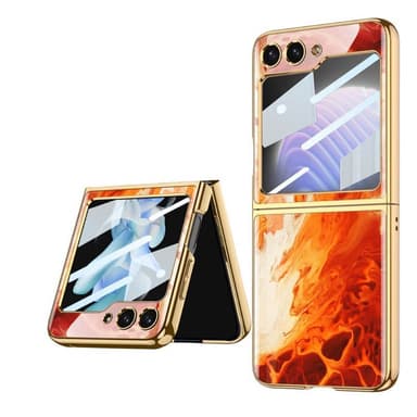 Marble Glass Case Samsung Galaxy Z Flip 5 - Lava