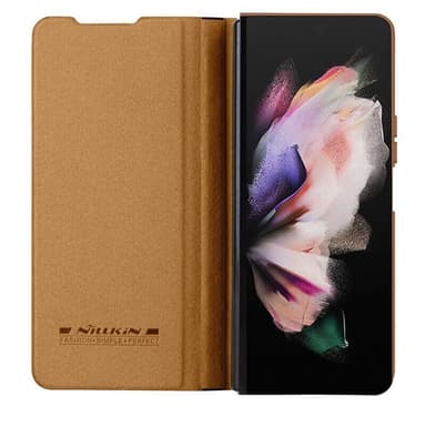 Nillkin Qin Pro kuori Samsung Galaxy Z Fold 5 - Ruskea