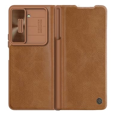 Nillkin Qin Pro kuori Samsung Galaxy Z Fold 5 - Ruskea