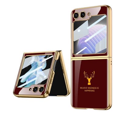 Elk Glass Case Samsung Galaxy Z Flip 5 - Viininpunainen
