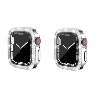 2-pakkauskotelo näytönsuojalla Apple Watch iWatch 3 silverille 41 mm