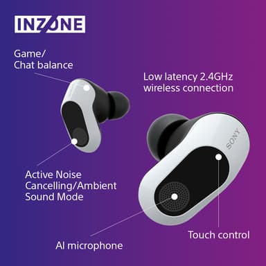 Sony Inzone Buds in-ear pelikuulokkeet (valkoinen)