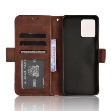 SKALO Motorola Moto G14 6-lokeroa Lompakkokotelo - Ruskea