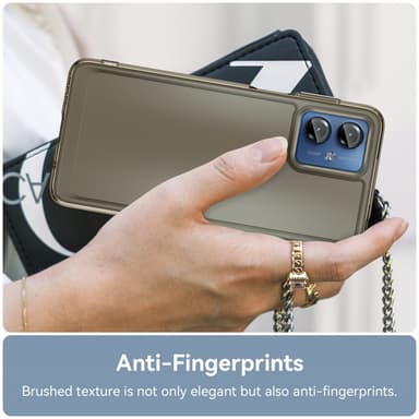 SKALO Motorola Moto G14 Läpinäkyvä TPU Metal Buttons Suojakuori - Harmaa